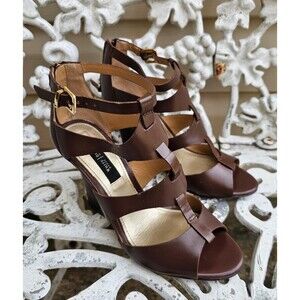 White House Black Market brown wedge sandals size 7.5
